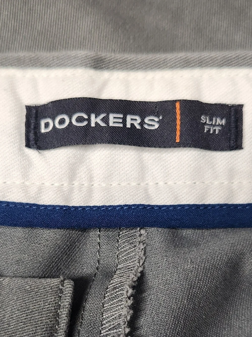 Dockers Slim Fit Gray Chinos Khakis Mens 34-34 New